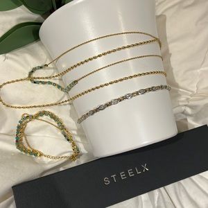 Gold jewellery bundle by STEELX all new pieces in box